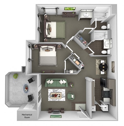 Antelope Ridge - B4 Impala - 2 Bed 2Bath - 3D Floor Plan