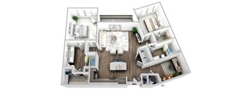 Juncture B5 floor plan 2 beds 2 baths 3D