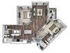 Bonterra Parc - B5 - 2 bedrooms and 2 bath - 3D floor plan Bonterra Parc - B5 - 2 bedrooms and 2 bath - 3D floor plan