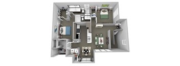 Weston Point - B5 - 2 bed - 2 bath - 3D floor plan