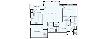 Lansdale Station Apartments B5 floor plan - 2 bed 2 bath