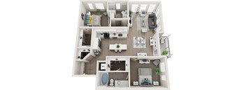 Element 25 apartments B5 2-bedroom 3D floor plan
