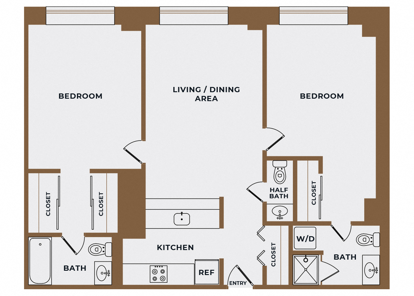 B6 - 2Bed 2Bath - The Broderick - 2D