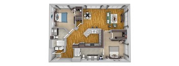 AVANT on Market Center - B6 - 2 bedroom and 2 bath -3D