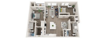 Element 25 apartments B6 2-bedroom 3D floor plan