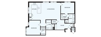 Lansdale Station Apartments B7 floor plan - 2 bed 2 bath