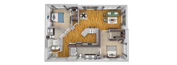 AVANT on Market Center - B7 - 2 bedroom and 2 bath -3D