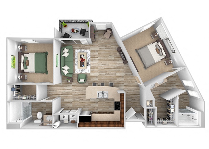 bedroom floor plan an in 1 bed 1 bath