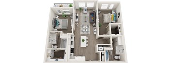 Element 25 apartments B7 2-bedroom 3D floor plan