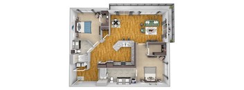 AVANT on Market Center - B8 - 2 bedroom and 2 bath -3D