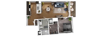 BLVD at Revere Beach - A3 - 1 bedroom - 1 bath - 3D