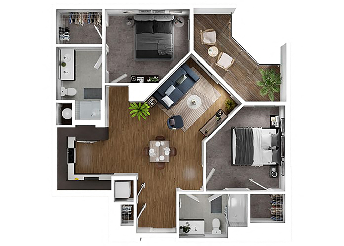 BLVD at Revere Beach - B2 - 2 bedroom - 2 bath - 3D