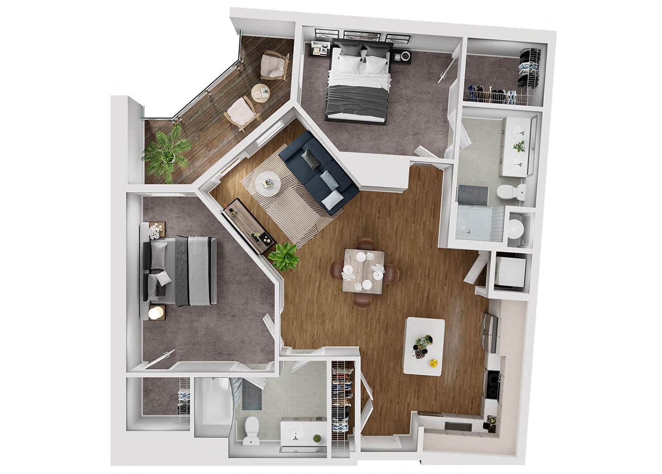 BLVD at Revere Beach - B3 - 2 bedroom - 2 bath - 3D