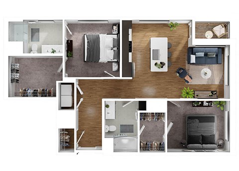 BLVD at Revere Beach - B7 - 2 bedroom - 2 bath - 3D