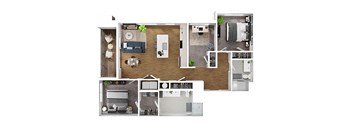 BLVD at Revere Beach - B8D - 2 bedroom with den - 2 bath - 3D