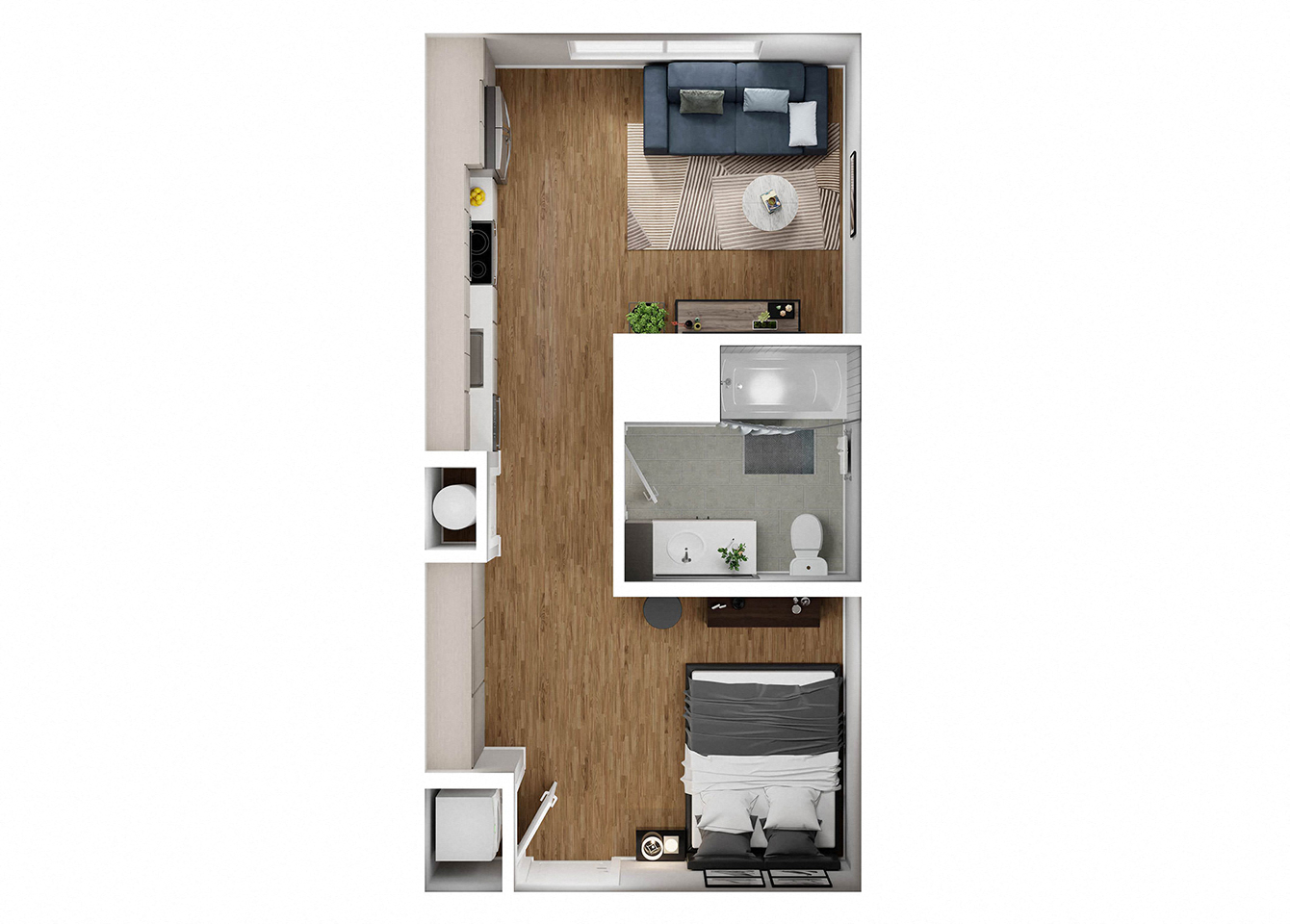 BLVD at Revere Beach - S1 - 0 bedroom - 1 bath - 3D