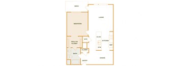 Baseline 158 A11 floor plan 1 bed 1 bath