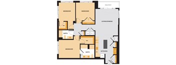 C02 - 3Bed 2.5Bath - The Perry 2D Floor Plan