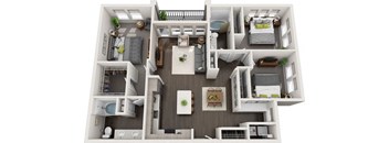 Rise at 2534 - C1 - 3 bedroom 2 bath - 3D