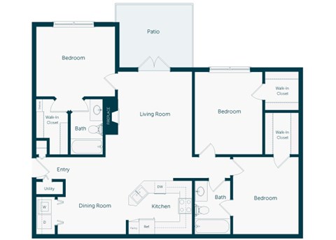 Emmersyn at Lone Tree - C1 - 3 Bed 2 Bath - 2D