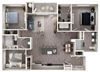 Arazo apartments - C1 - 3 bedroom 2 bath - 3D Arazo apartments - C1 - 3 bedroom 2 bath - 3D