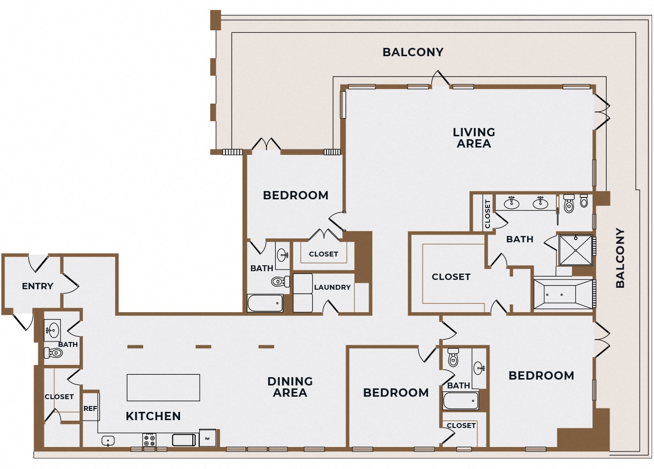 C1 - 3Bed 3 and a half Bath - The Broderick - 2D