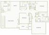 The Gardens at Polaris Carnation (Garage) floor plan 3 bed 2 bath 2D