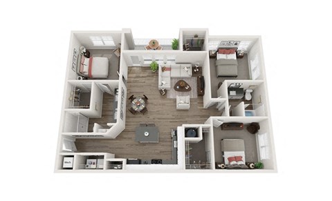 Town Center East - C2 - 3 Bedroom and 2 Bath