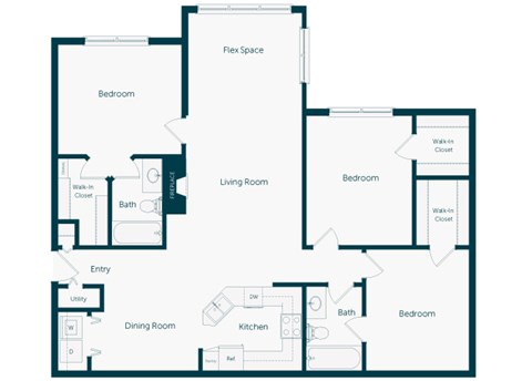 Emmersyn at Lone Tree - C2 - 3 Bed 2 Bath - 2D