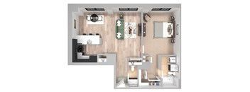 A16 - 1 Bed 1 Bath - The Broderick - 3D