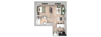 A3 - 1 Bed 1 Bath - The Broderick - 3D