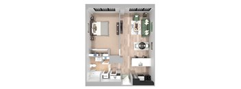 A5 - 1 Bed 1 Bath - The Broderick - 3D