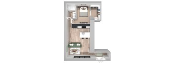 A6 - 1 Bed 1 Bath - The Broderick - 3D