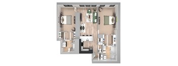 B8 - 2Bed 2Bath - The Broderick - 3D