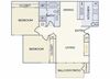 East Chase B1 floor plan 2 beds 1 bath 2D