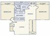 East Chase B2 floor plan 2 bed 2 bath 2D