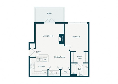Emmersyn at Lone Tree - A1 - 1 Bed 1 Bath - 2D