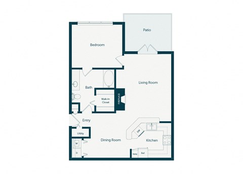 Emmersyn at Lone Tree - A3 - 1 Bed 1 Bath - 2D