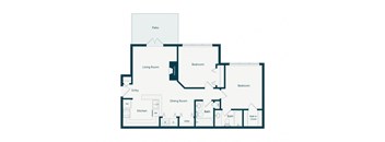Emmersyn at Lone Tree - B1 - 2 Bed 2 Bath - 2D