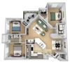 Asprey floor plan - C1 Eric - 3 bedroom and 2 bath - 3D Floor Plan Asprey floor plan - C1 Eric - 3 bedroom and 2 bath - 3D Floor Plan