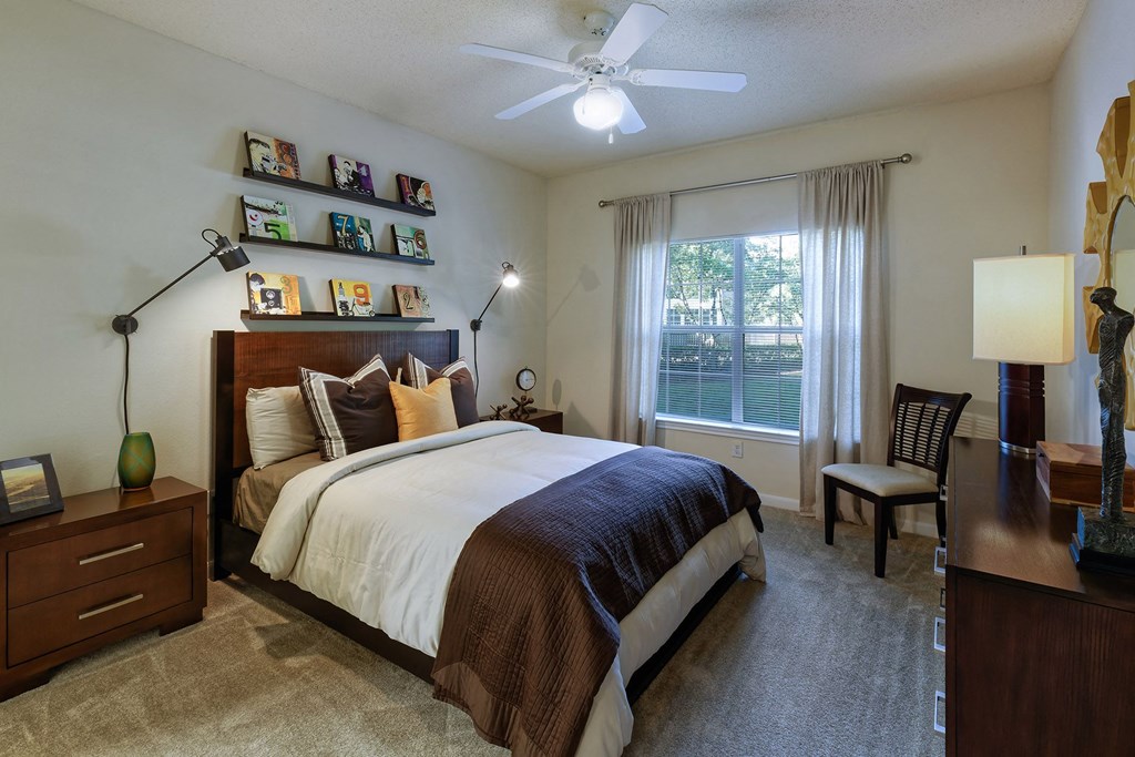 The Estates at River Pointe carpeted bedroom