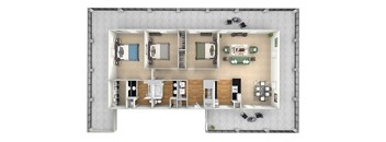 Island Park - C1 - 3 bedrooms and 2 bath - 3D