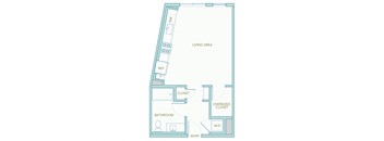 a floor plan of a 1 bedroom apartment