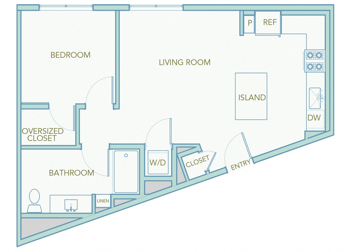 La Via A04 - 1 bedroom - 1 bath - 2D floor plan