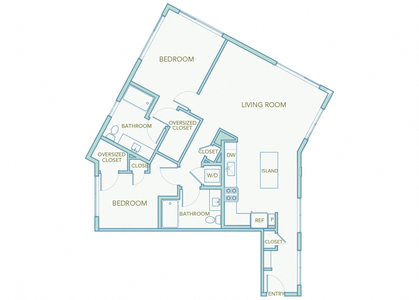 La Via - B12 - 2 bedroom 2 bath - 2D floor plan