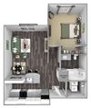 Centre Pointe Apartments - A1 - 1 bedroom and 1 bath - 3D Centre Pointe Apartments - A1 - 1 bedroom and 1 bath - 3D