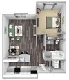 Centre Pointe Apartments - A2 - 1 bedroom and 1 bath - 3D Centre Pointe Apartments - A2 - 1 bedroom and 1 bath - 3D