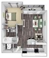 Centre Pointe Apartments - A3 - 1 bedroom and 1 bath - 3D Centre Pointe Apartments - A3 - 1 bedroom and 1 bath - 3D