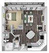 Centre Pointe Apartments - A4 - 1 bedroom and 1 bath - 3D Centre Pointe Apartments - A4 - 1 bedroom and 1 bath - 3D
