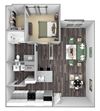 Centre Pointe Apartments - A7 - 1 bedroom and 1 bath - 3D Centre Pointe Apartments - A7 - 1 bedroom and 1 bath - 3D